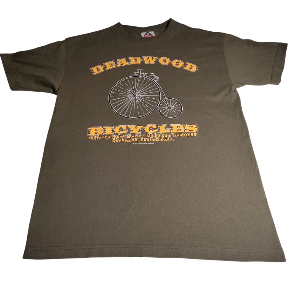 Deadwood Bicycles Green Yellow Sz M South Dakota Alstyle Apparel & Activewear